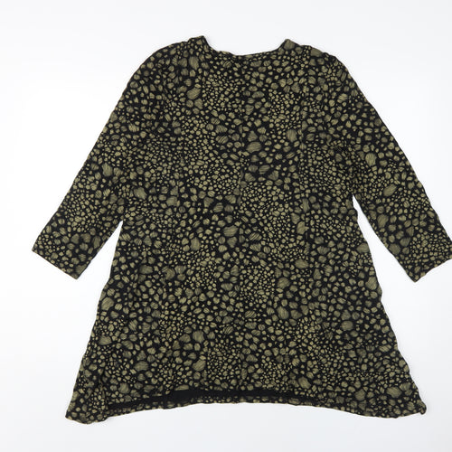Roman Women's Black Animal Print Shift Dress Size 12