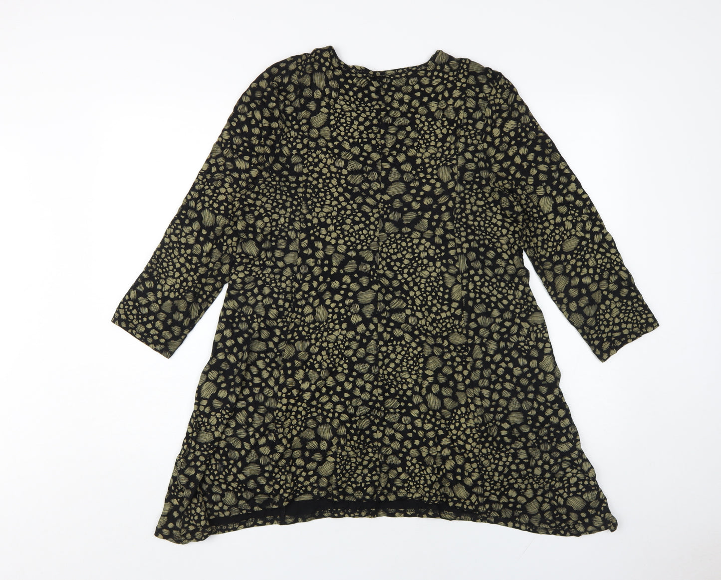 Roman Women's Black Animal Print Shift Dress Size 12
