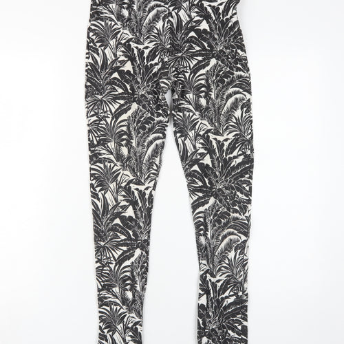 Topshop Women's Black Floral Jeggings Size 10