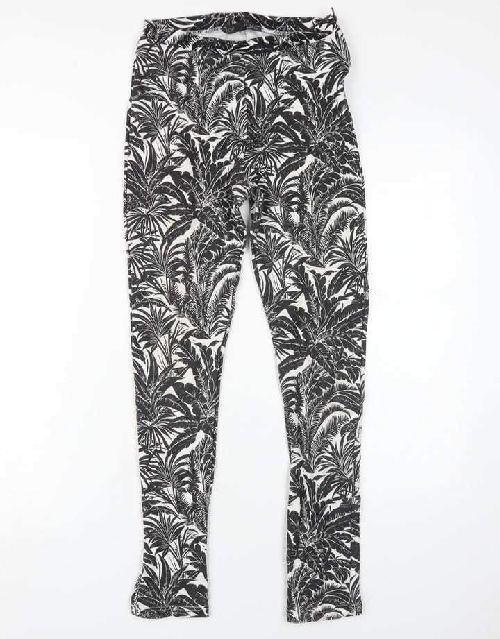 Topshop Women's Black Floral Jeggings Size 10