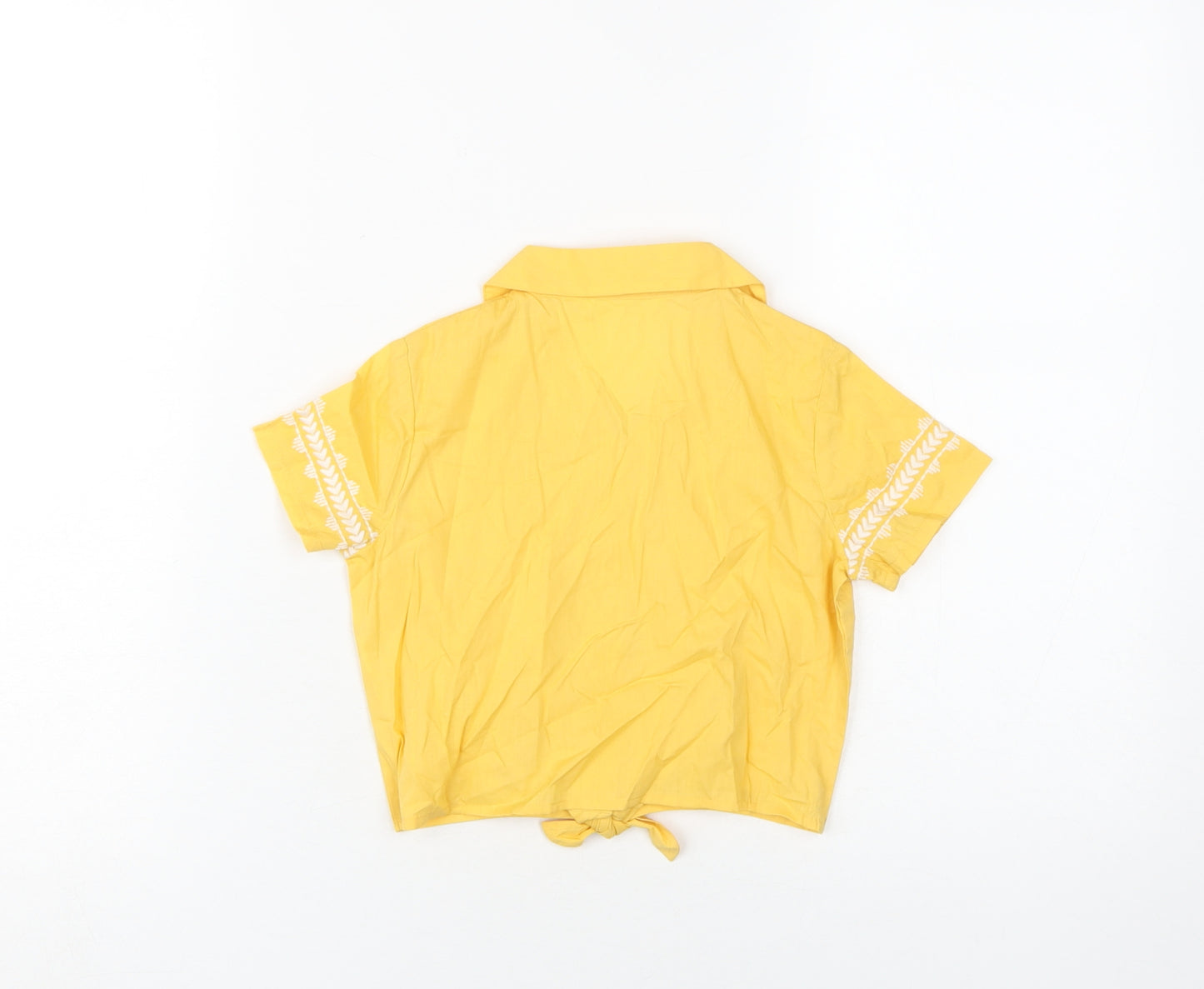 Marks and Spencer Girls Yellow Embroidered Button-Up Shirt