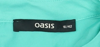 Oasis Womens Green High Neck Sleeveless Top