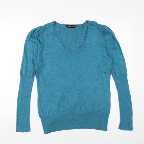 Dorothy Perkins Women's Blue V-Neck Pullover Jumper 14