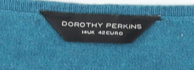 Dorothy Perkins Women's Blue V-Neck Pullover Jumper 14