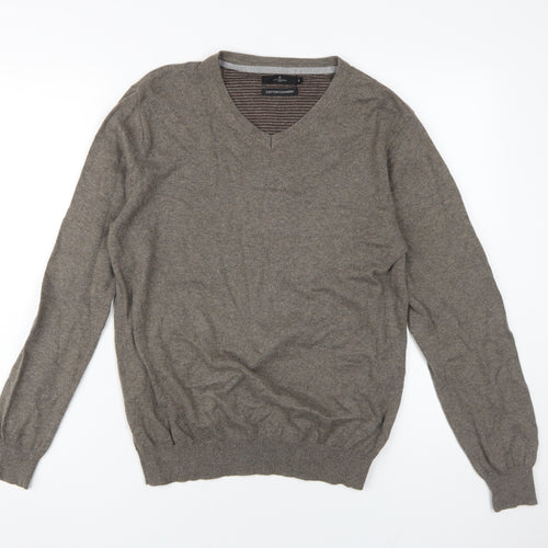 Jeff Banks Men's Brown V-Neck Pullover Jumper, Size S