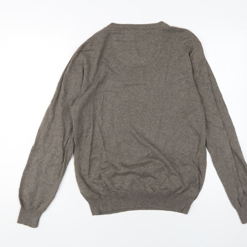 Jeff Banks Men's Brown V-Neck Pullover Jumper, Size S