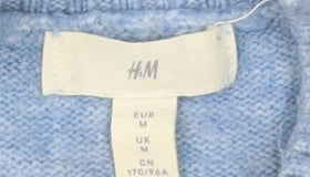 H&M Women's Blue Pullover Jumper - Size M