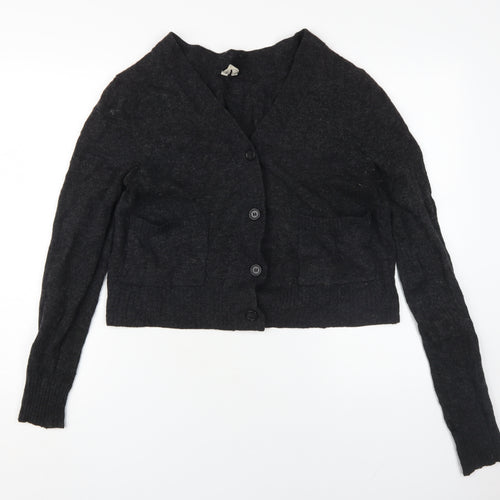 Arket Women's Black V-Neck Cardigan S