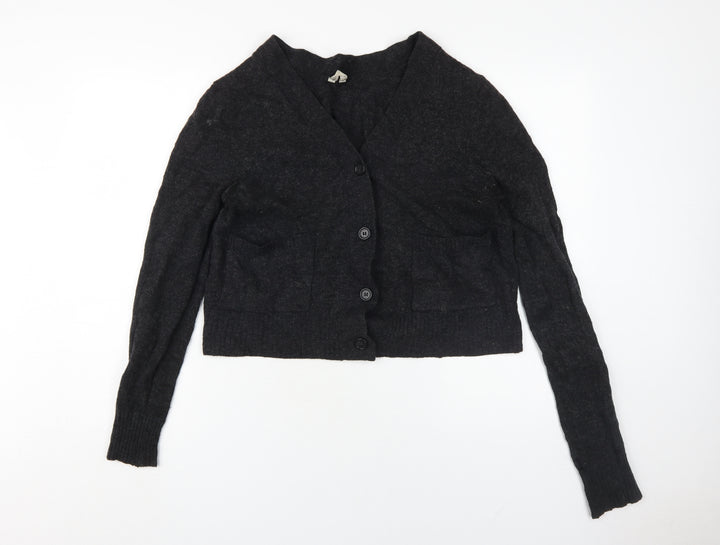Arket Women's Black V-Neck Cardigan S