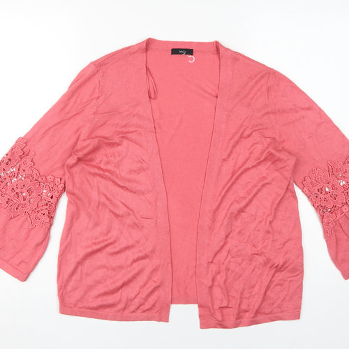 M&Co Women's Pink Bell Sleeve Cardigan Size 12