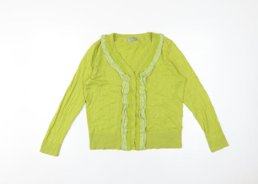 Per Una Women's Green Cardigan Size 14 V-Neck