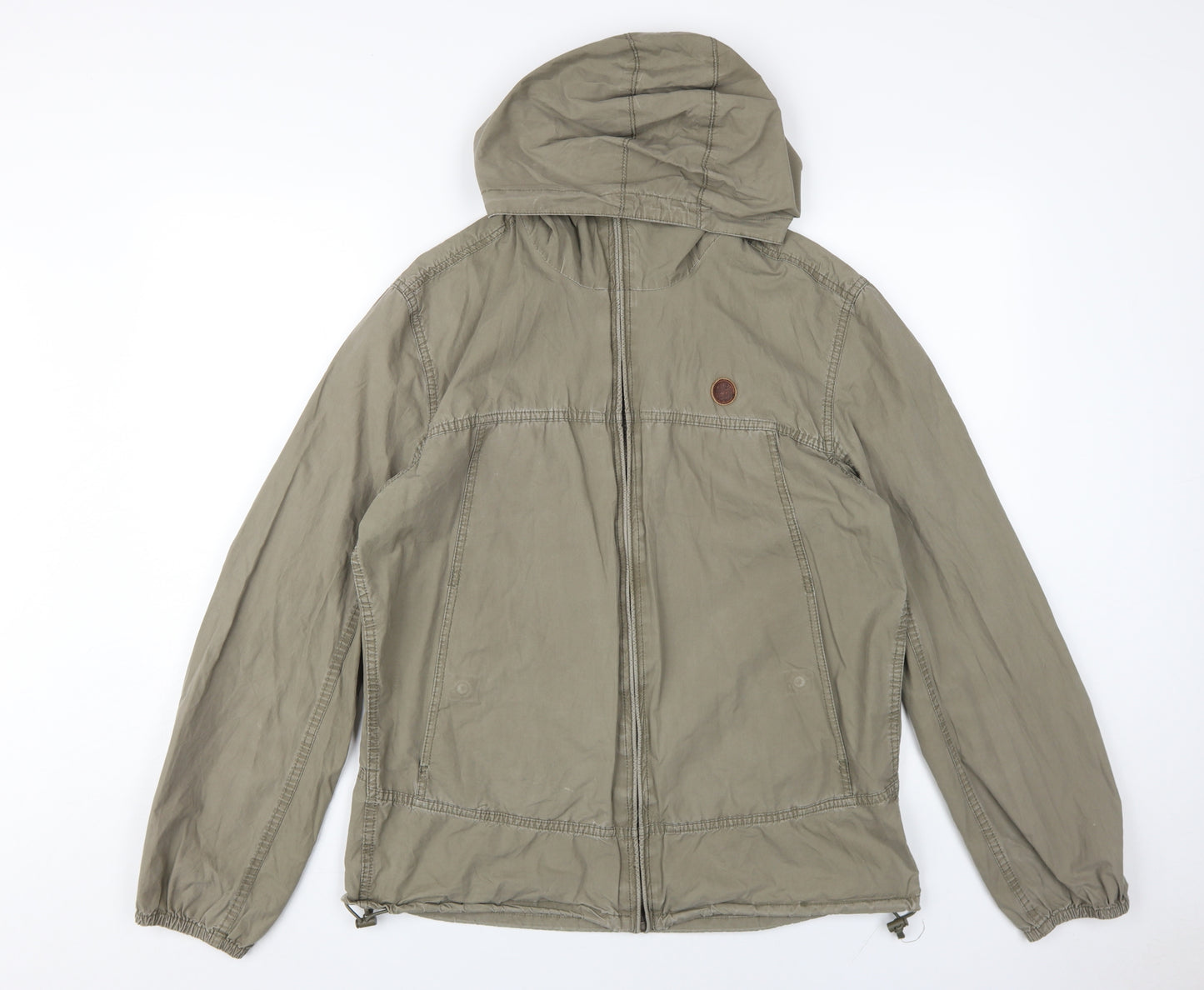 Pretty Green Men's Green Hooded Windbreaker Jacket M