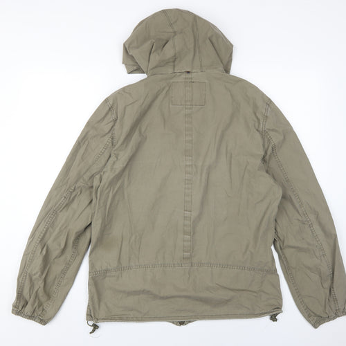 Pretty Green Men's Green Hooded Windbreaker Jacket M