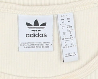 Adidas Women's Beige Cropped Tank Top, Size M