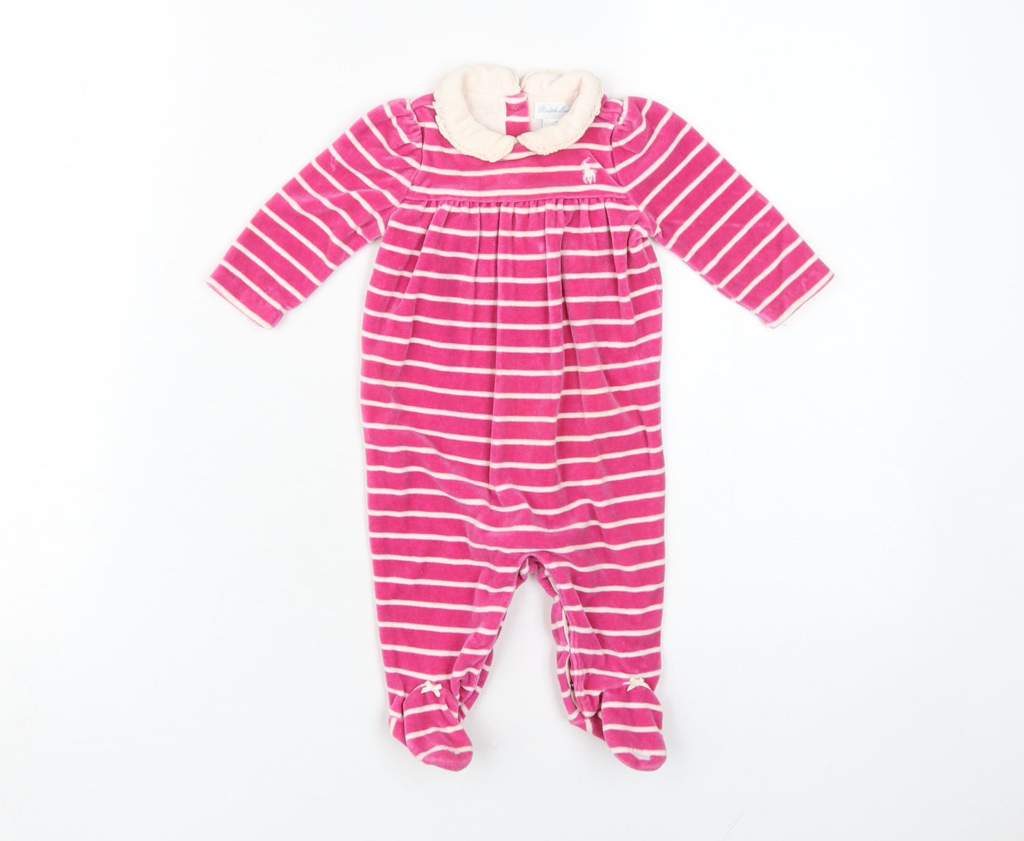 Ralph Lauren Pink Stripe Unisex Baby Grow 3-6 Months