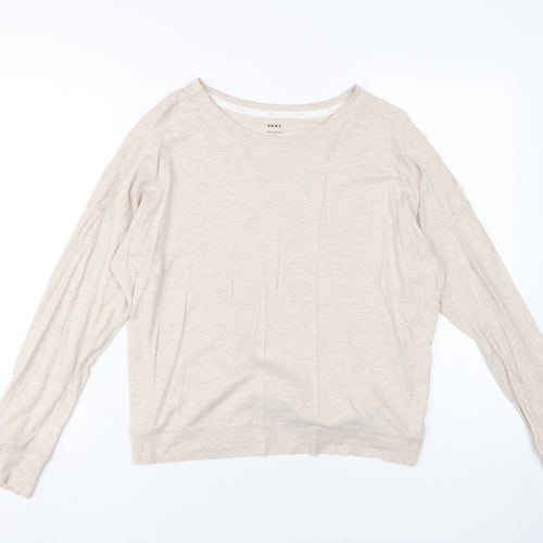 DKNY Women's Beige Long Sleeve T-Shirt Size M