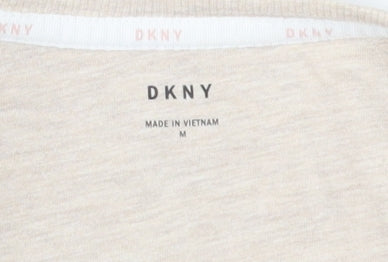 DKNY Women's Beige Long Sleeve T-Shirt Size M