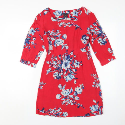 Joules Women's Red Floral Dress Size 6