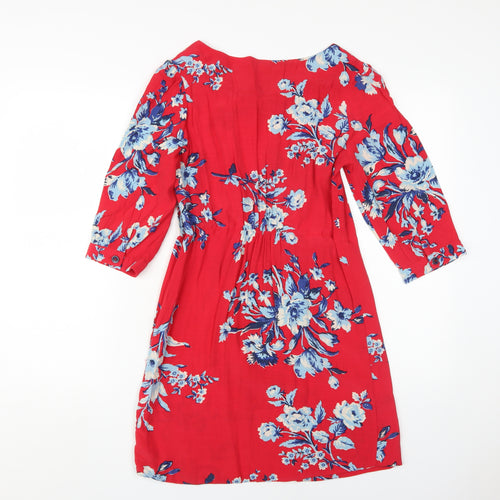 Joules Women's Red Floral Dress Size 6