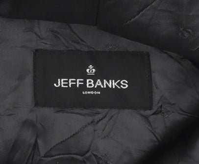 Jeff Banks Men's Black 44 Blazer Striped Formal Long