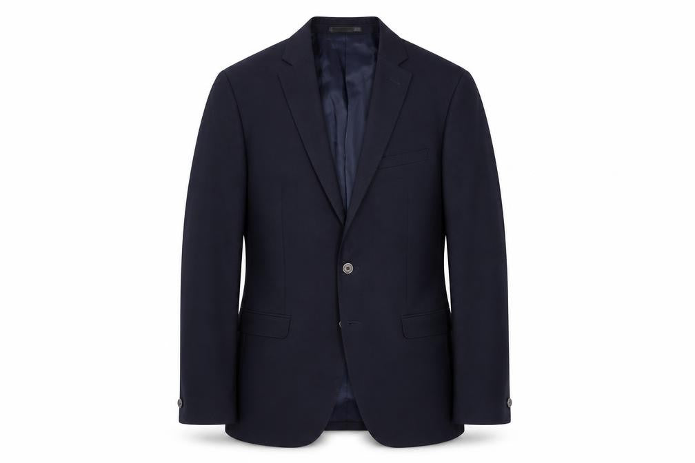 Front view of T.M. Lewin Men's Blue Slim Fit Suit Jacket 40L