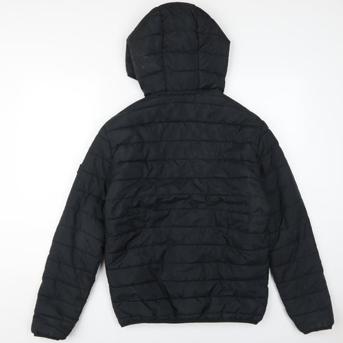 Jack & Jones Men's Black Hooded Puffer Jacket - S