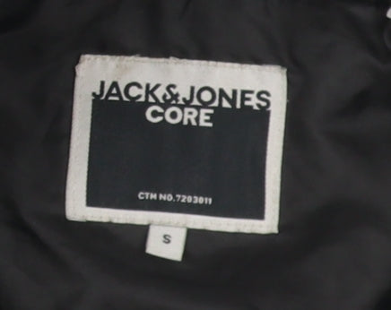 Jack & Jones Men's Black Hooded Puffer Jacket - S