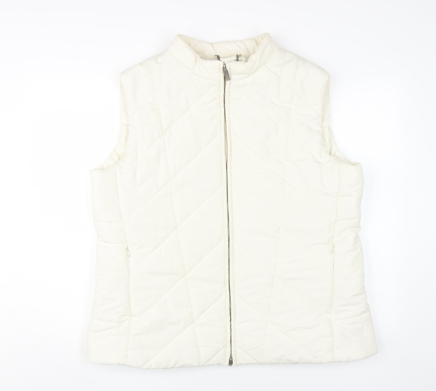 Viyella Women's Ivory Quilted Waistcoat Size 18