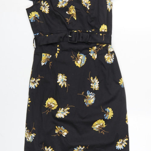 Boden Women's Black Floral Sheath Dress 12