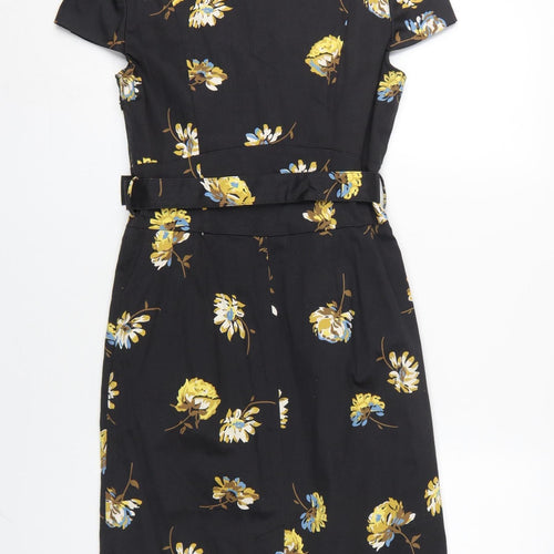 Boden Women's Black Floral Sheath Dress 12