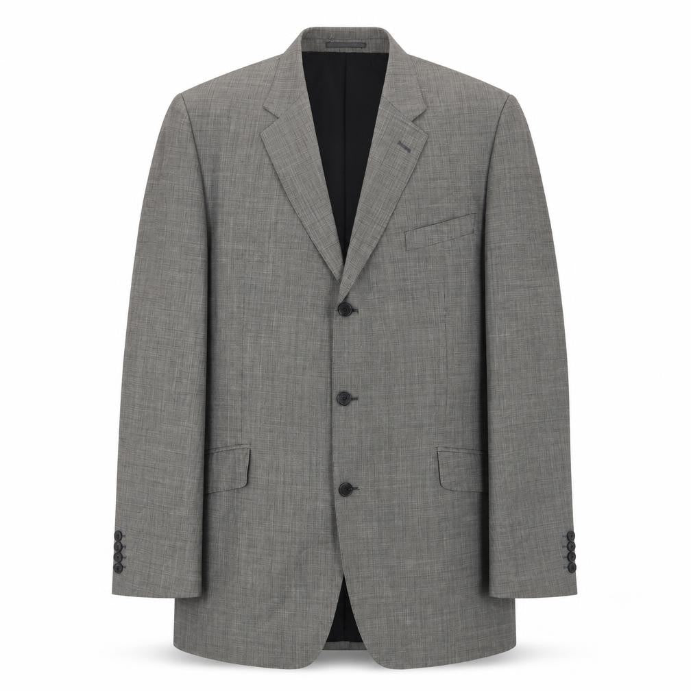 Front view of Jaeger Men's Grey Check Suit Jacket 44L