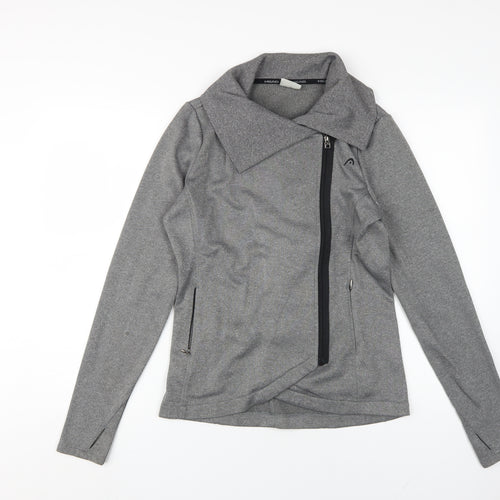 Head Women's Grey Biker Jacket - Size S, Casual Style