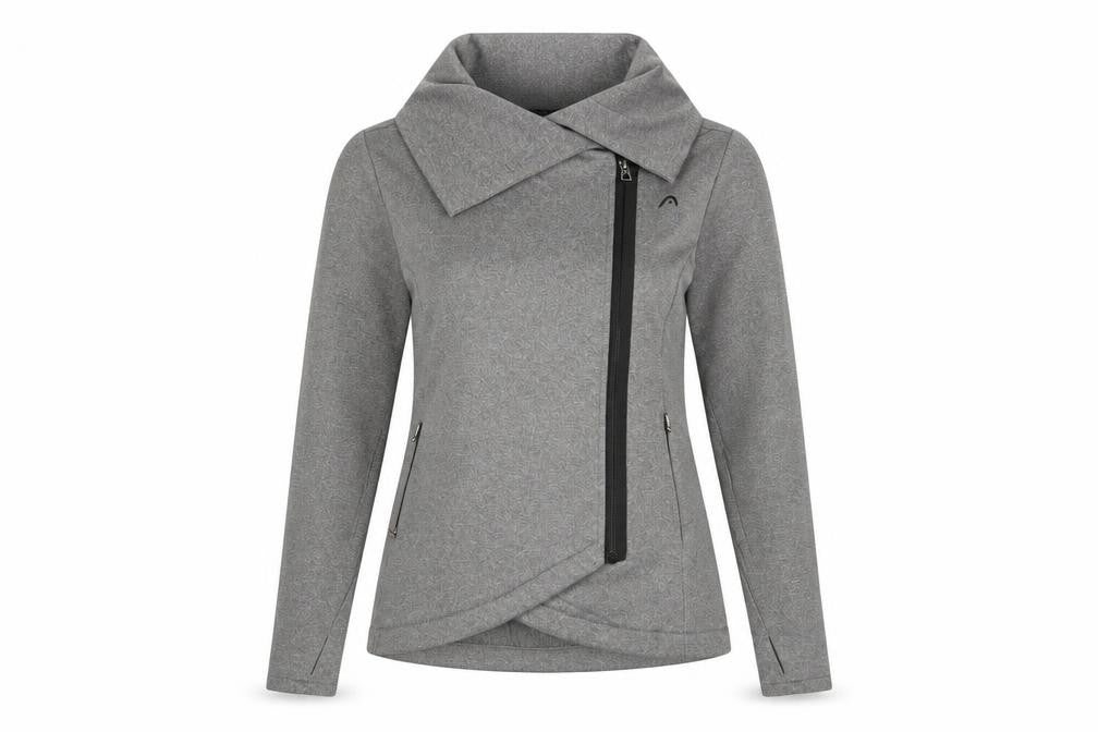 Front view of Head Women's Grey Biker Jacket -, size S, Casual Style