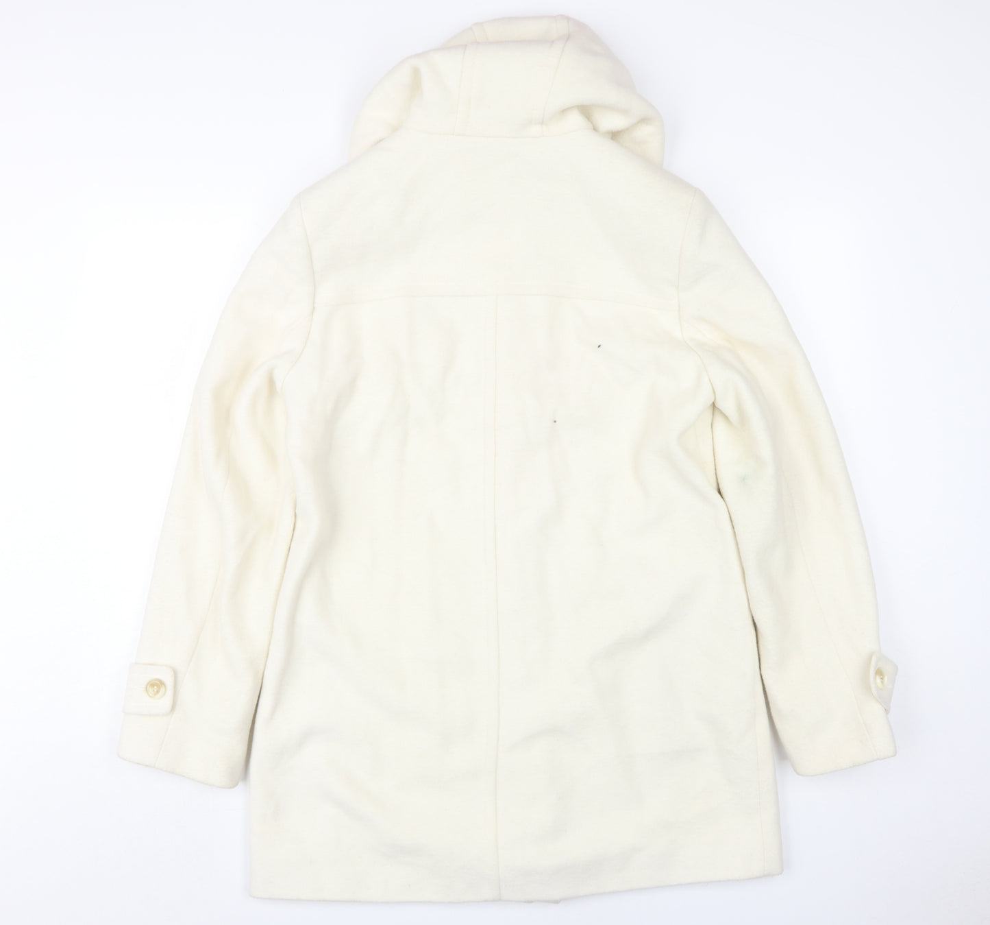 Laura Ashley Women's Ivory Overcoat Size 12 Hooded Classic