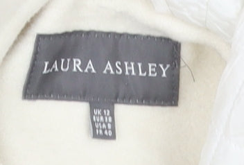 Laura Ashley Women's Ivory Overcoat Size 12 Hooded Classic