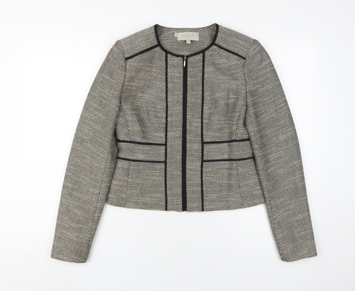 Hobbs Women's Black Tweed Slim Jacket Size 6