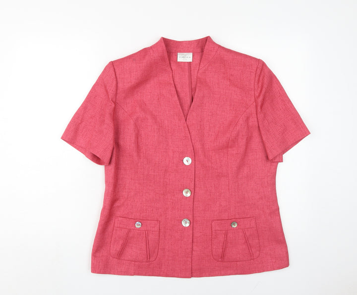 Eastex Women's Red Blazer Jacket Size 14 Short Sleeve