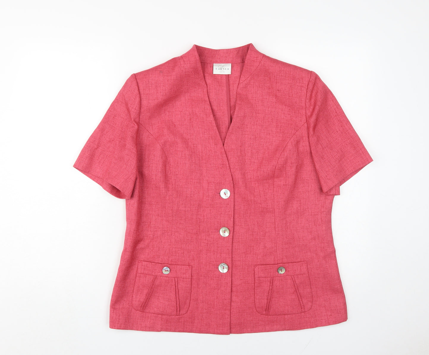 Eastex Women's Red Blazer Jacket Size 14 Short Sleeve