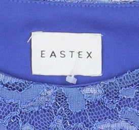 Eastex Women's Blue Lace Sleeveless Blouse, UK 14