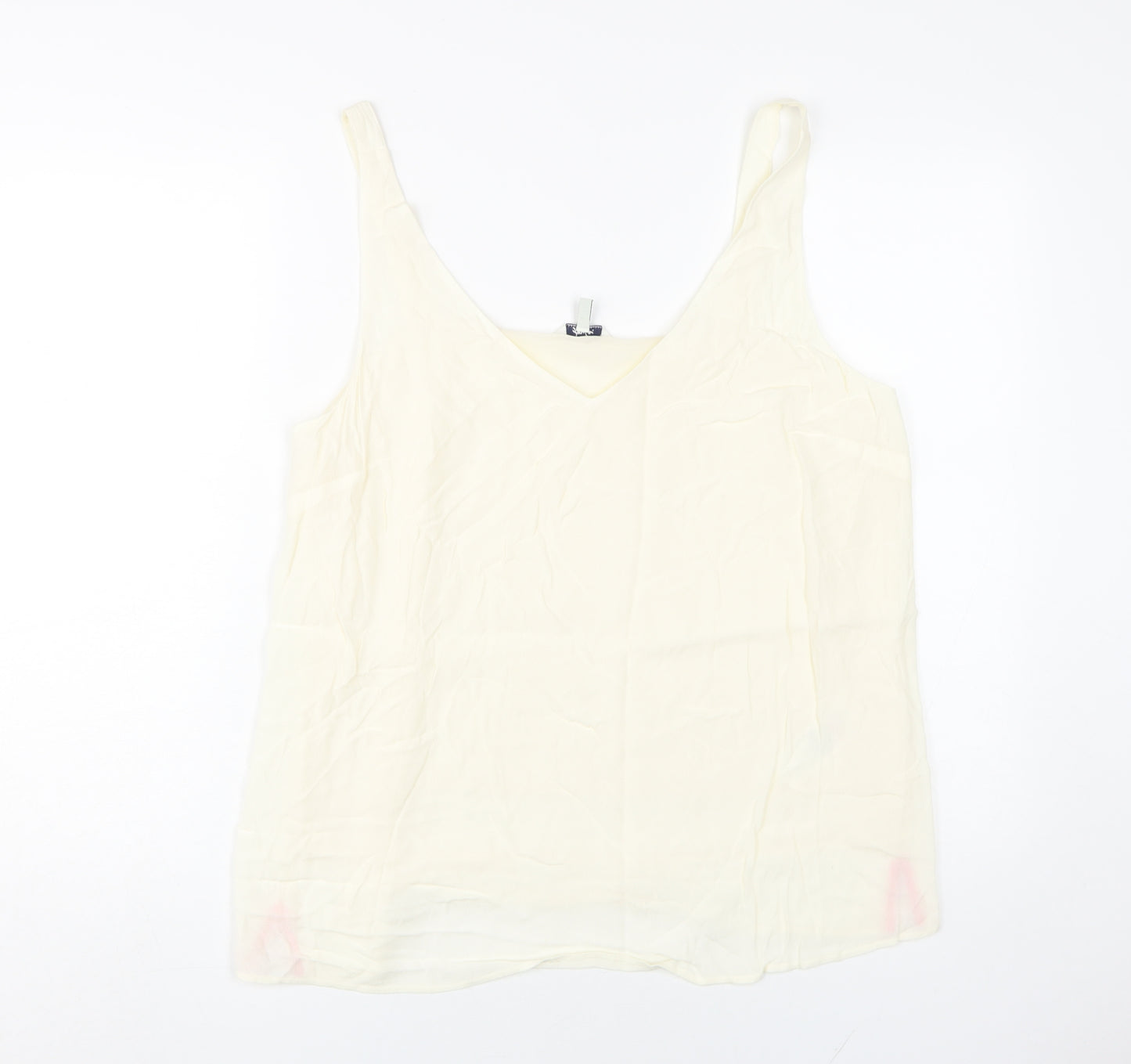 Joules Women’s Ivory V-Neck Tank Top, Size 16