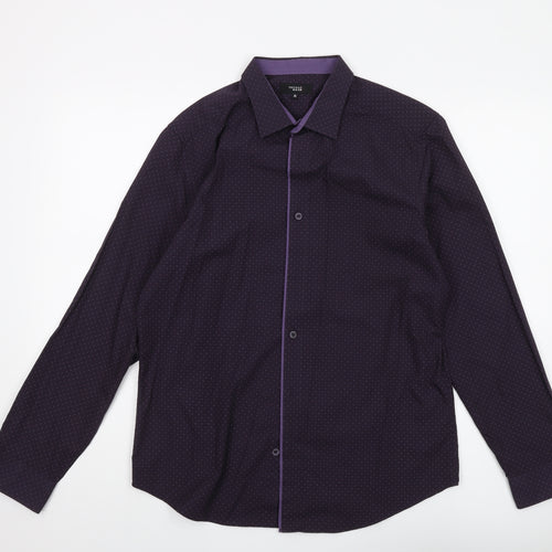 Thomas Nash Unisex Purple Polka Dot Shirt M
