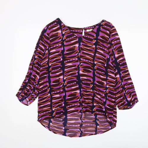 White Stuff Women's Purple Blouse, Size 12, 3/4 Sleeve