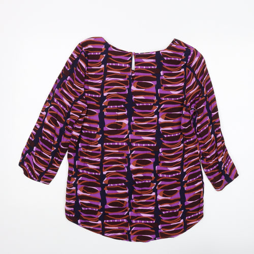 White Stuff Women's Purple Blouse, Size 12, 3/4 Sleeve