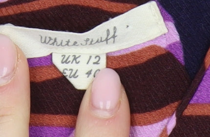 White Stuff Women's Purple Blouse, Size 12, 3/4 Sleeve