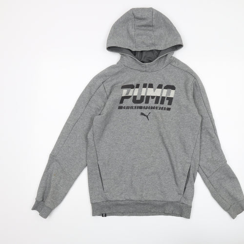 Puma Boys Grey Pullover Hoodie XL with Logo Accent