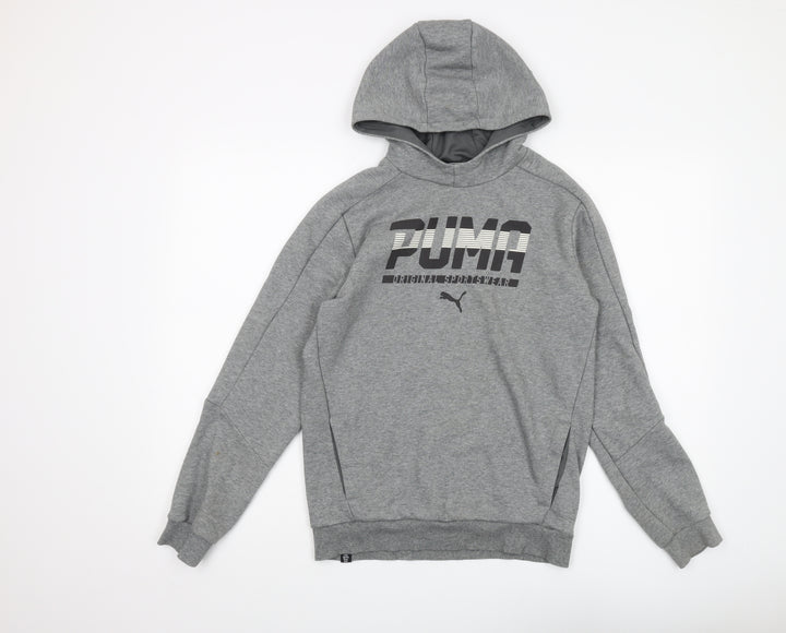Puma Boys Grey Pullover Hoodie XL with Logo Accent