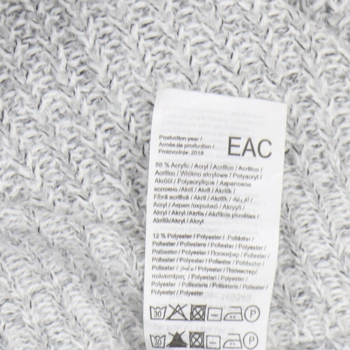 JACQUELINE de YONG Women's Grey V-Neck Pullover Jumper - L