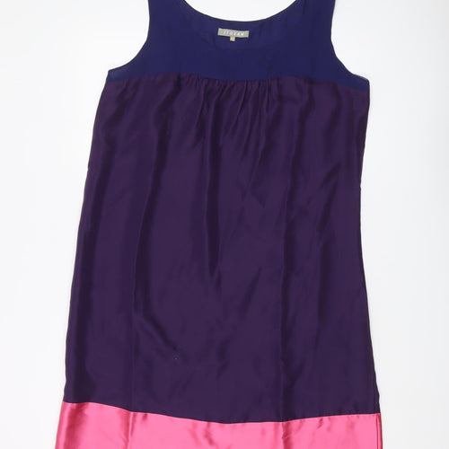Jigsaw Women Multicoloured Silk Sleeveless Dress - Size 14