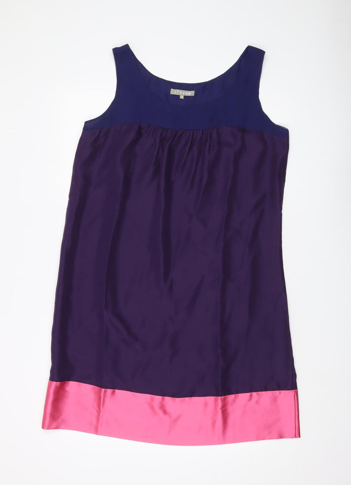 Jigsaw Women Multicoloured Silk Sleeveless Dress - Size 14