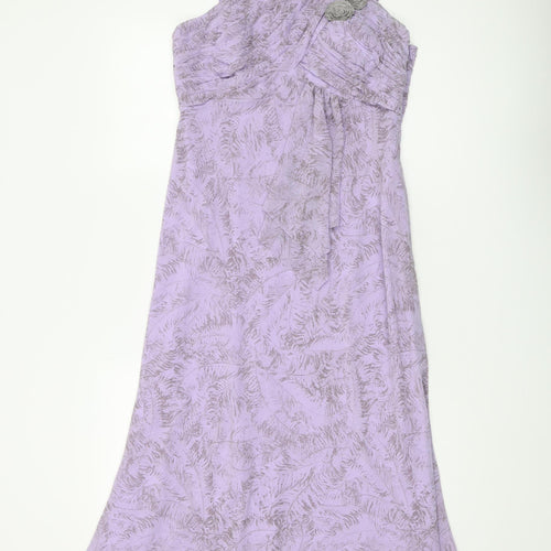 Jacques Vert Women's Purple Floral Dress UK 12